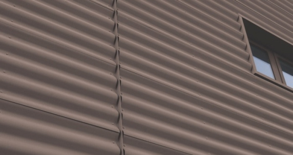 VMZINC fasády - detail Sinus panel dodává PRVNÍ CHODSKÁ