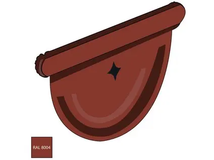 Čelo žlabu 250 mm pozink RAL 8004 cihlově červená barva