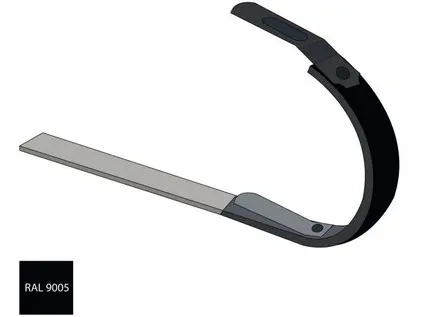 Žlabový hák 250 délka 430 mm pozink RAL 9005 černá