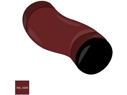 Odskokové koleno 100 mm pozink RAL 3009 červenohnědá barva