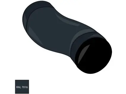 Odskokové koleno 100 mm pozink RAL 7016 antracitová barva