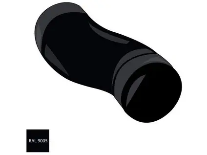 Odskokové koleno100 mm pozink RAL 9005 černá barva