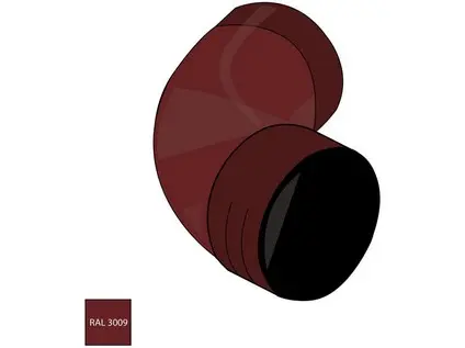 Falcované pozinkované koleno 80 mm/72°  RAL 3009 červenohnědá barva