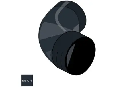 Falcované pozinkované koleno 80 mm/72° RAL 7016 antracitová barva