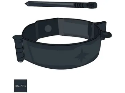 Pozinkovaná objímka 100 mm s hrotem 200 mm RAL 7016 antracitová barva