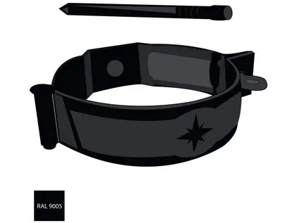 Pozinkovaná objímka 100 mm s hrotem 200 mm RAL 9005 černá barva