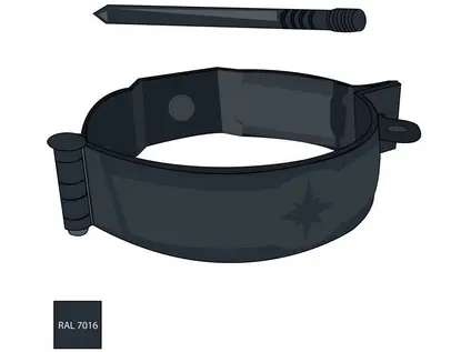 Pozinkovaná objímka 80 mm s hrotem 140 mm RAL 7016 antracitová barva