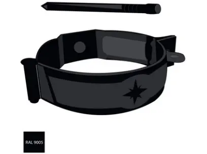 Pozinkovaná objímka 80 mm s hrotem 200 mm RAL 9005 černá barva