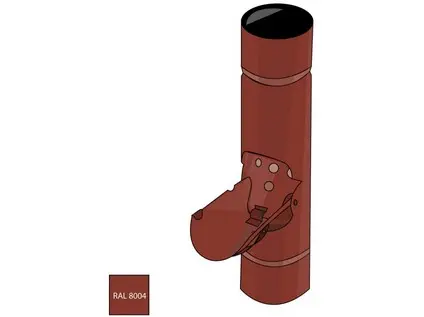 Pozinkovaný odvaděč vody 90 mm RAL 8004 cihlová červená barva