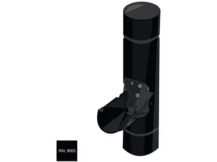 Pozinkovaný odvaděč vody 90 mm RAL 9005 černá barva