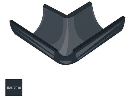 Vnitřní roh žlabu 330 mm pozink RAL 7016 antracitová barva
