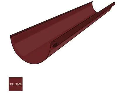 Žlab 250 mm, délka 3000 mm pozink RAL 3009 červenohnědá barva