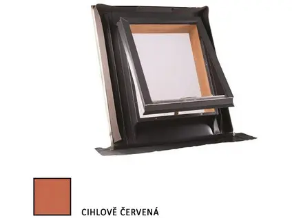 Střešní vikýř UNI profilovaná krytina 600x600mm cihlově červená