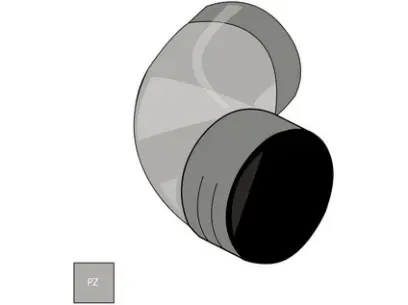 Falcované pozinkované koleno 80 mm/72°