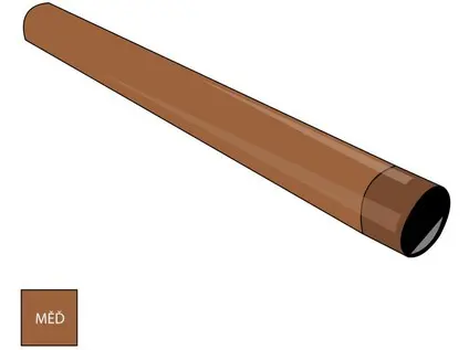 Měděný svod Ø 80 mm délka 1000 mm