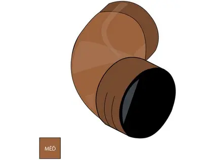 Měděné lisované koleno 100 mm/72°