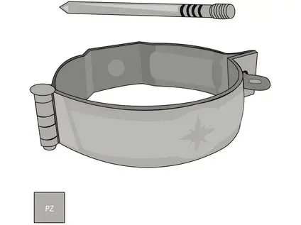 Pozinkovaná objímka 100 mm s hrotem 150 mm