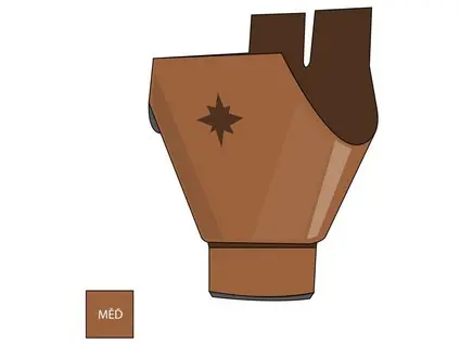 Měděný kotlík žlabu okapu 250/80 mm