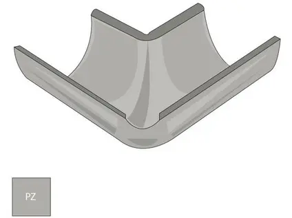 Vnitřní roh žlabu 330 mm pozink