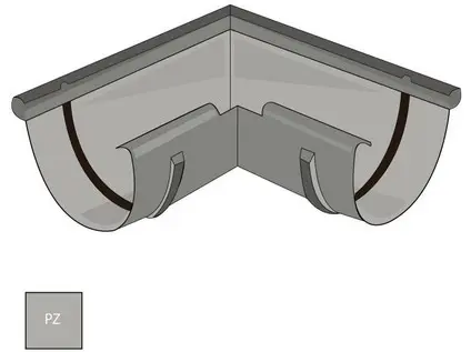 Vnější roh žlabu 330 mm pozink