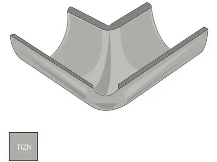 Vnitřní roh žlabu 330 mm titanzinek