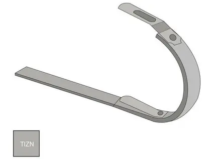 Opláštěný žlabový hák 250 mm o délce 430 mm, titanzinek