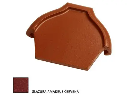 Tondach HR ukončení hřebenáče š.21 vrchní glazura Amadeus červená