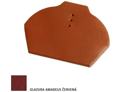 Tondach HR ukončení hřebenáče š.21 spodní glazura Amadeus červena