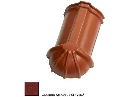Tondach HR ukončení hřebenáče š.21 nárožní dlouhé glazura Amadeus červená