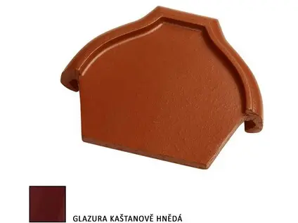 Tondach ST ukončení hřebenáče 21 cm vrchní kaštanová glazura