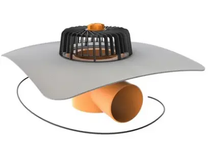 Střešní vpusť TOPWET TWE 75 PVC V