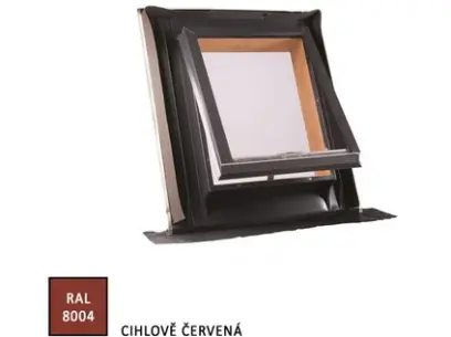 Střešní vikýř UNI profilovaná krytina 600x600mm RAL 8004 cihlově červená