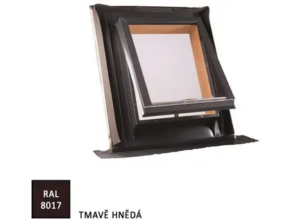 Střešní vikýř UNI profilovaná krytina 600x600mm RAL 8017 tmavě hnědá