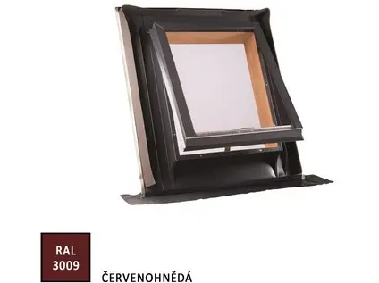 Střešní vikýř UNI profilovaná krytina 600x600mm RAL 3009 červenohnědá