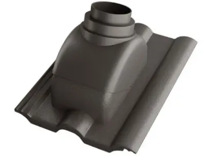 Betonpres Exclusiv taška prostupová pro odkouření turbokotle pr. 100 a 125 mm Břidlicově černá