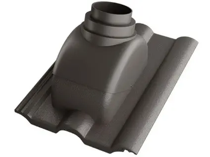 Betonpres Exclusiv taška prostupová pro odkouření turbokotle pr. 100 a 125 mm Břidlicově černá