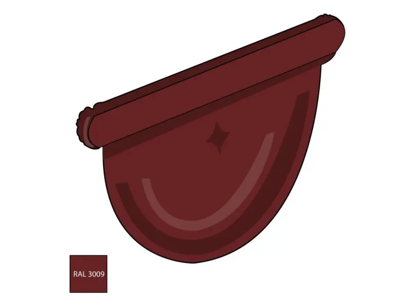Čelo žlabu 250 mm pozink RAL 3009 červenohnědá barva