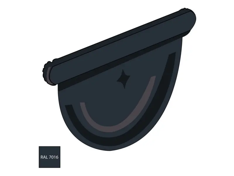 Čelo žlabu 330 mm pozink  RAL 7016 antracitová barva