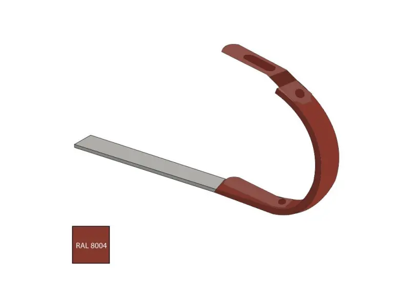Žlabový hák 330 délka 530 mm pozink RAL 8004 cihlově červená