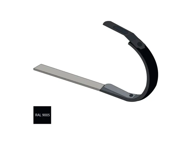 Žlabový hák 330 délka 530 mm pozink RAL 9005 černá