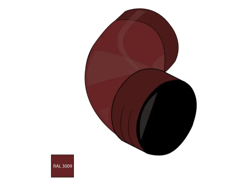 Falcované pozinkované koleno 100 mm/72° RAL 3009 červenohnědá barva