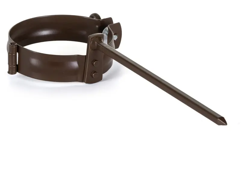 Pozinkovaná objímka 100 mm s hrotem 200 mm RAL 8017 hnědá barva