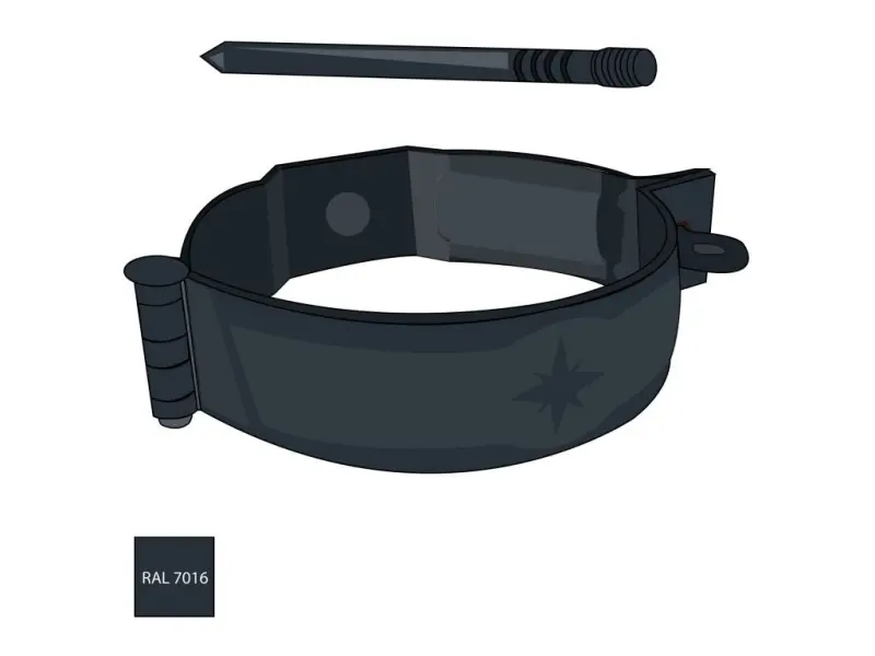 Pozinkovaná objímka 80 mm s hrotem 140 mm RAL 7016 antracitová barva