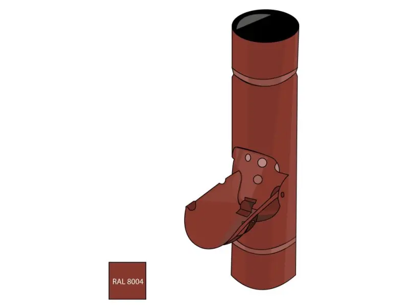 Pozinkovaný odvaděč vody 90 mm RAL 8004 cihlová červená barva