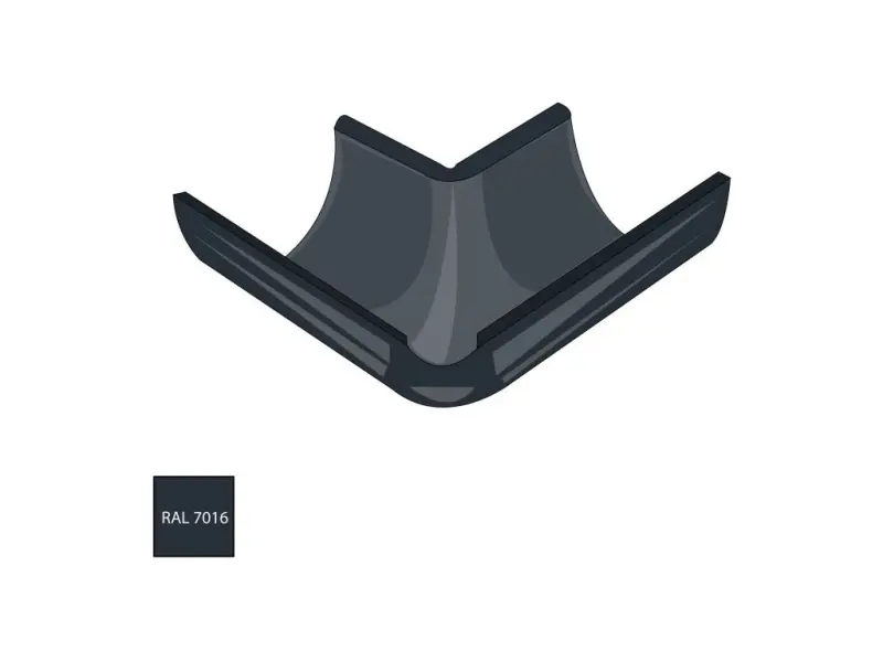 Vnitřní roh žlabu 330 mm pozink RAL 7016 antracitová barva