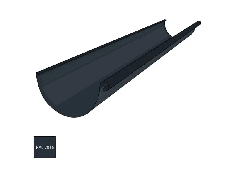 Žlab 330 mm, délka 2000 mm pozink RAL 7016 antracitová barva