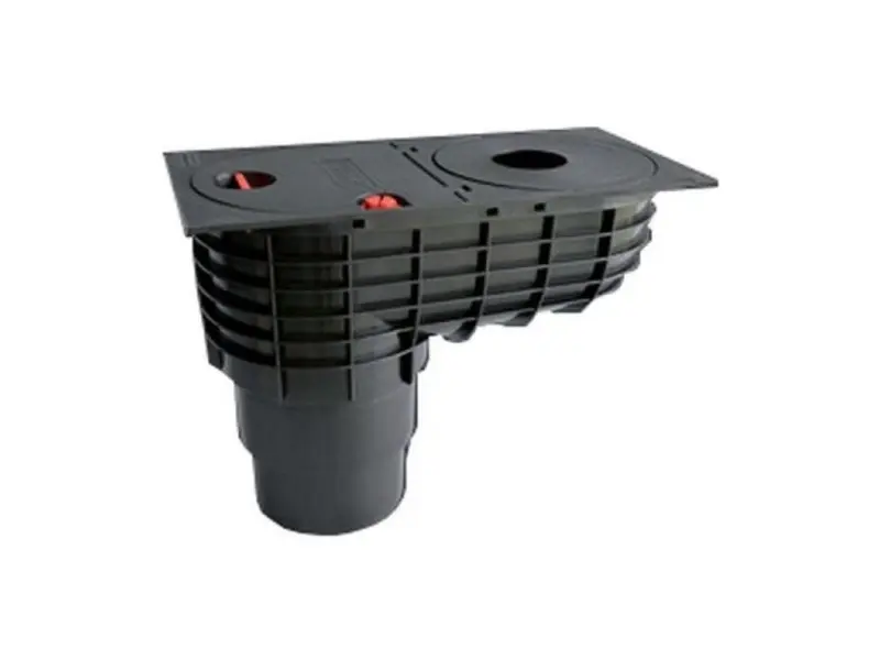 Geiger lapač splavenin s dolní výpustí černý