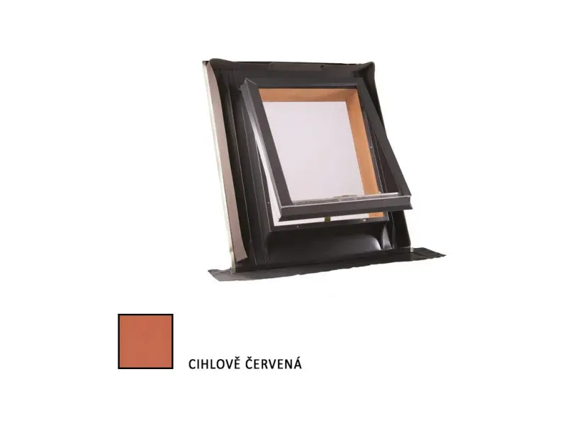 Střešní vikýř UNI profilovaná krytina 600x600mm cihlově červená