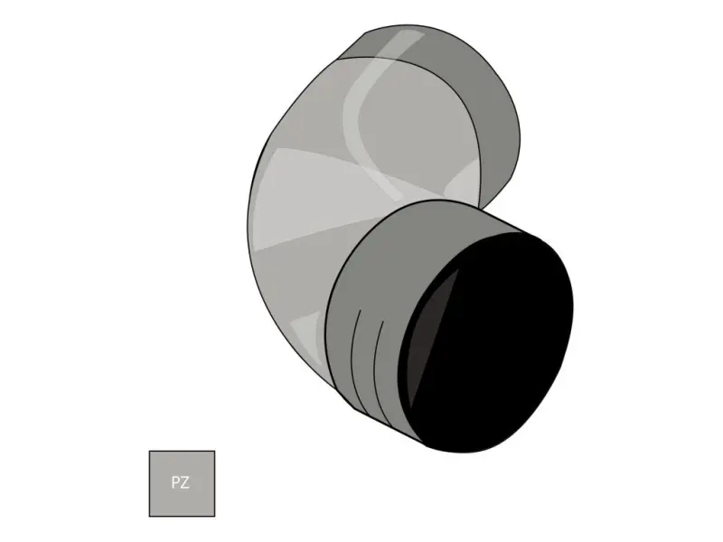 Falcované pozinkované koleno 100 mm/72°