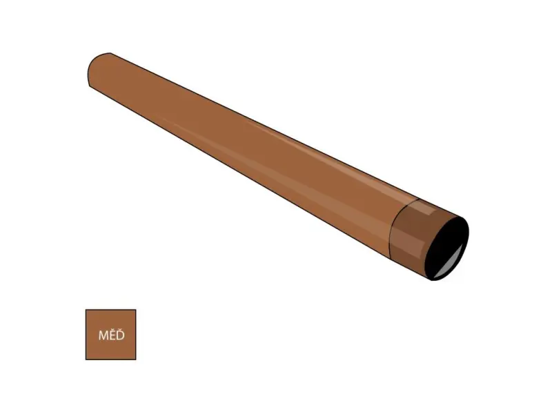 Měděný svod Ø 80 mm délka 2000 mm
